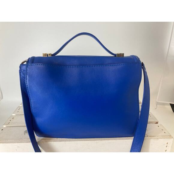 LOEFFLER RANDALL, MEDIUM BLUE LEATHER CROSSBODY BAG (ASIS) - Picture 4 of 16